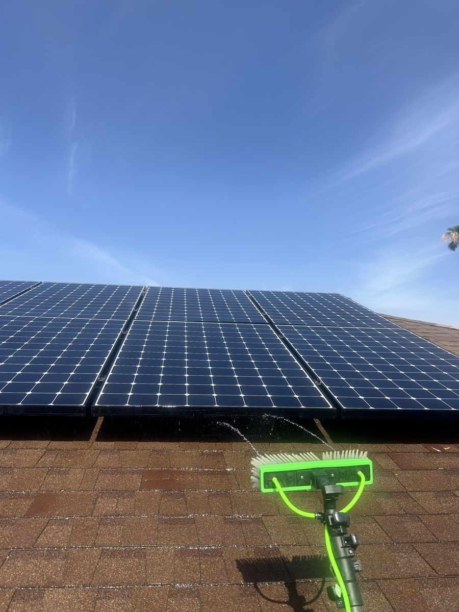 Sparkling clean solar panels after professional cleaning